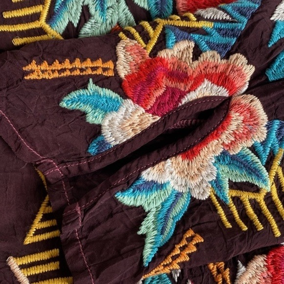 Johnny Was Embroidered Tunic Top Aztec Floral Bohemian Blouse Colorful Pattern - Picture 5 of 7